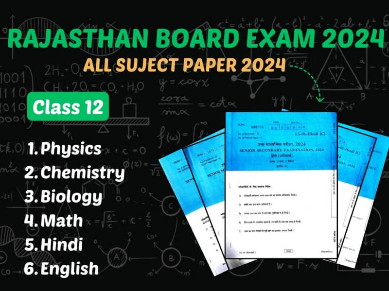 Rajasthan Board class 12 science stream question paper 2024